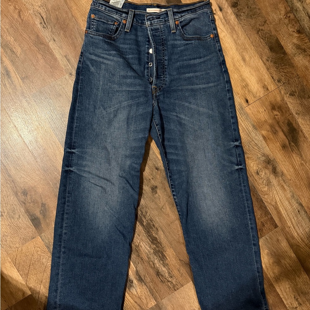 Levi's Dark Blue Straight Leg Jeans